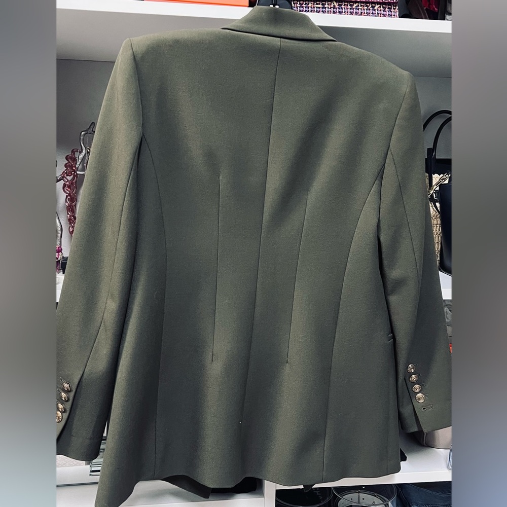 Zara Olive Green Blazer with Gold Buttons - Picture 3 of 7